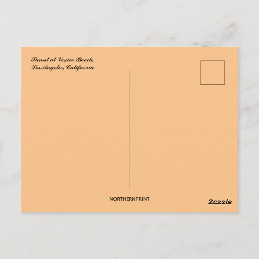 Sunset at Venice Beach Los Angeles California Briefkaart (Achterkant)