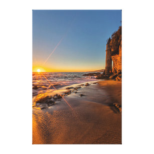 Sunset at Victoria Beach 2 Canvas Afdruk