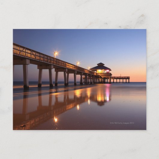 Sunset at Vissen Pier, Fort Myers Beach, Briefkaart (Voorkant)