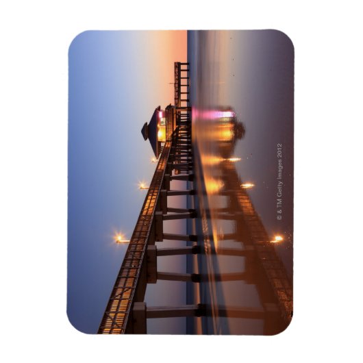 Sunset at Vissen Pier, Fort Myers Beach, Magneet (Verticaal)
