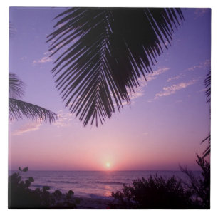 Sunset at West End, Cayman Brac, Cayman Islands, Tegeltje