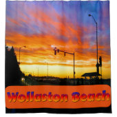 Sunset at Wollaston Beach Douchegordijn (Voorkant)