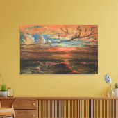 Sunset at Zee after a Storm (olie op geperste kart Canvas Afdruk (Insitu (Woonkamer))