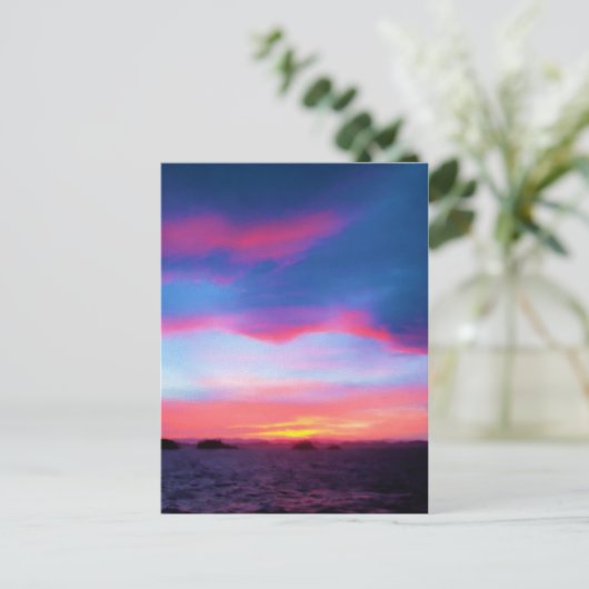 Sunset at Zee Briefkaart (Staand voorkant)