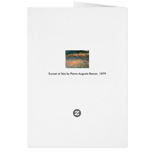 Sunset at Zee by Pierre Renoir,  Kunst (Achterkant)