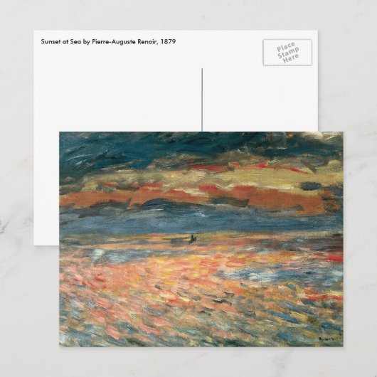 Sunset at Zee by Pierre Renoir, Kunst Briefkaart (Voorkant / Achterkant)