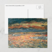 Sunset at Zee by Pierre Renoir,  Kunst Briefkaart (Voorkant / Achterkant)