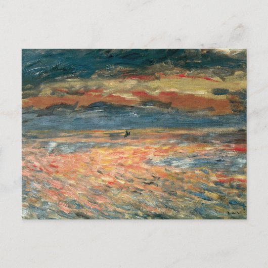 Sunset at Zee by Pierre Renoir,  Kunst Briefkaart (Voorkant)