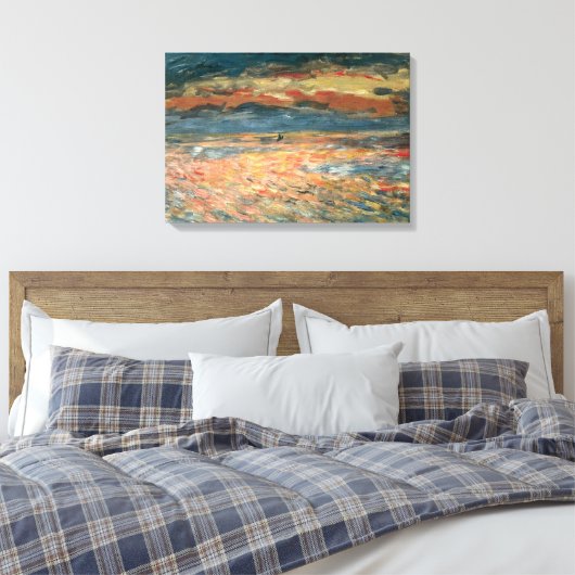 Sunset at Zee by Pierre Renoir,  Kunst Canvas Afdruk (Insitu (Slaapkamer))