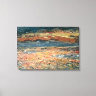 Sunset at Zee by Pierre Renoir,  Kunst Canvas Afdruk