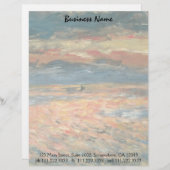 Sunset at Zee by Pierre Renoir,  Kunst Custom Briefhoofd (Voorkant / Achterkant)