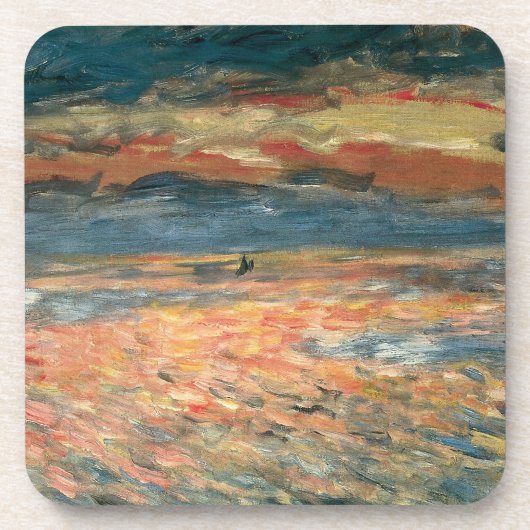 Sunset at Zee by Pierre Renoir,  Kunst Drankjes Onderzetter (Voorkant)