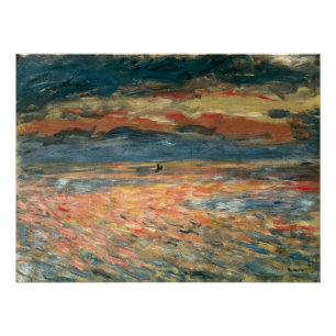 Sunset at Zee by Pierre Renoir,  Kunst Poster