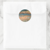 Sunset at Zee by Pierre Renoir,  Kunst Ronde Sticker (Tas)