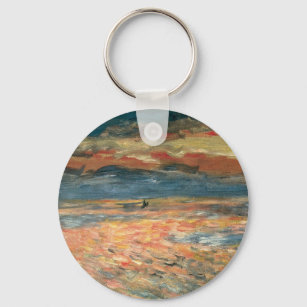 Sunset at Zee by Pierre Renoir,  Kunst Sleutelhanger