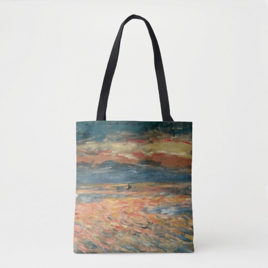 Sunset at Zee by Pierre Renoir,  Kunst Tote Bag (Voorkant)