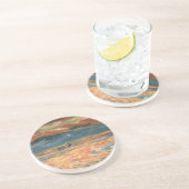 Sunset at Zee by Pierre Renoir,  Kunst Zandsteen Onderzetter (Zijkant)