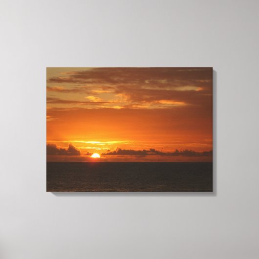 Sunset at Zee I Tropical Colorful Seascape Canvas Afdruk (Voorkant)