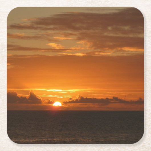 Sunset at Zee I Tropical Colorful Seascape Kartonnen Onderzetters (Voorkant)