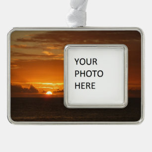 Sunset at Zee I Tropical Colorful Seascape Verzilverd Omlijst Ornament