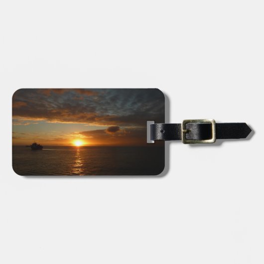 Sunset at Zee II Tropical Seascape Bagagelabel (Voorkant horizontaal)
