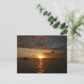 Sunset at Zee II Tropical Seascape Briefkaart (Staand voorkant)