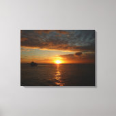 Sunset at Zee II Tropical Seascape Canvas Afdruk (Voorkant)