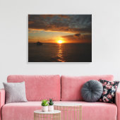 Sunset at Zee II Tropical Seascape Canvas Afdruk (Insitu (Woonkamer))