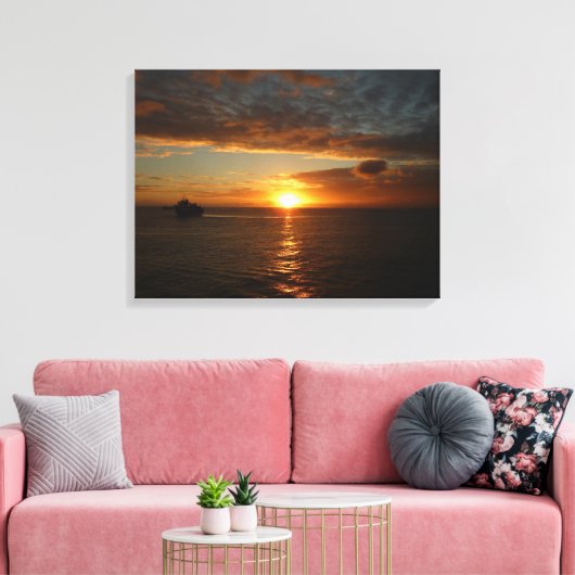 Sunset at Zee II Tropical Seascape Canvas Afdruk (Insitu (Woonkamer))