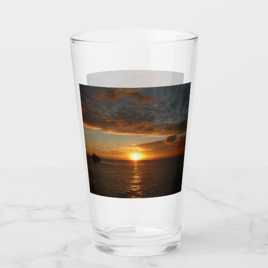 Sunset at Zee II Tropical Seascape Glas (Achterkant)