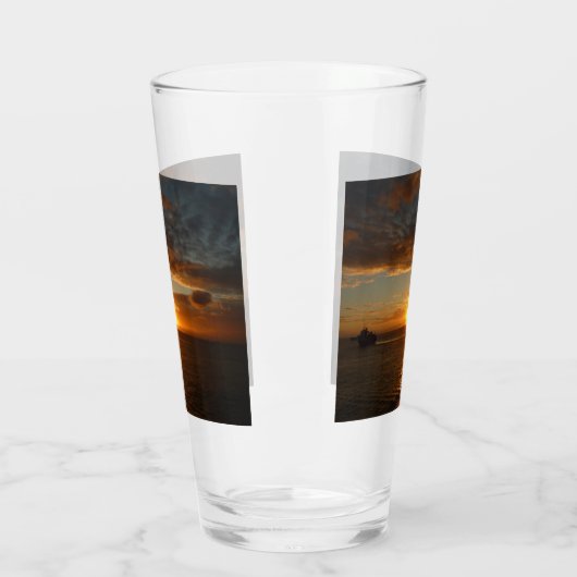 Sunset at Zee II Tropical Seascape Glas (Links)