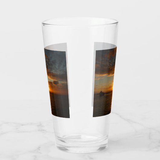 Sunset at Zee II Tropical Seascape Glas (Rechts)