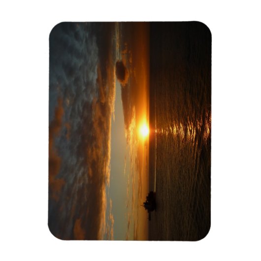 Sunset at Zee II Tropical Seascape Magneet (Verticaal)