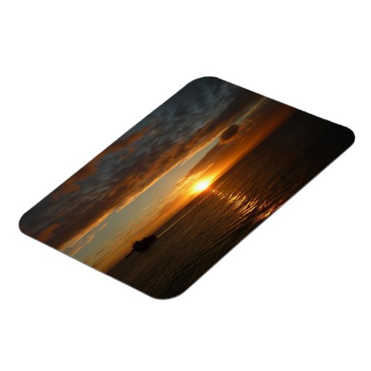 Sunset at Zee II Tropical Seascape Magneet (Linkerzijde)