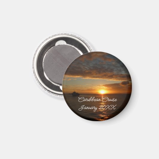 Sunset at Zee II Tropical Seascape Magneet (Voorkant / Achterkant)