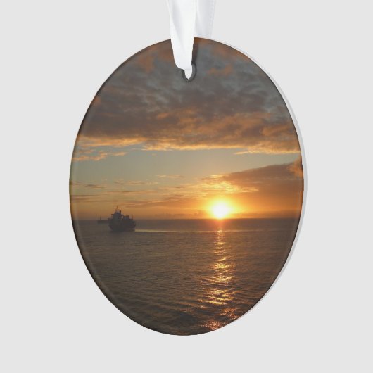 Sunset at Zee II Tropical Seascape Ornament (voorkant)