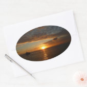 Sunset at Zee II Tropical Seascape Ovale Sticker (Envelop)