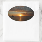 Sunset at Zee II Tropical Seascape Ovale Sticker (Tas)