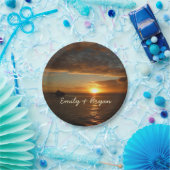 Sunset at Zee II Tropical Seascape Papieren Bordje (Feest)