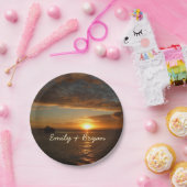 Sunset at Zee II Tropical Seascape Papieren Bordje (Feest)