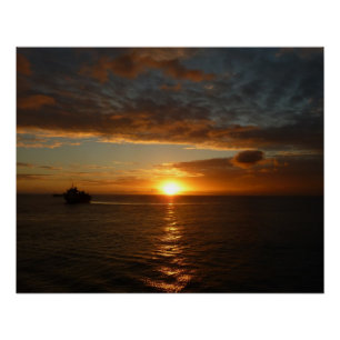 Sunset at Zee II Tropical Seascape Poster