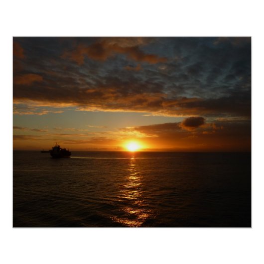 Sunset at Zee II Tropical Seascape Poster (Voorkant)