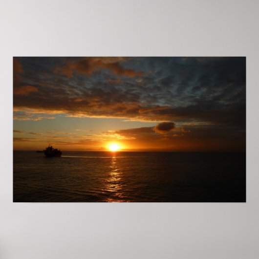 Sunset at Zee II Tropical Seascape Poster (Voorkant)