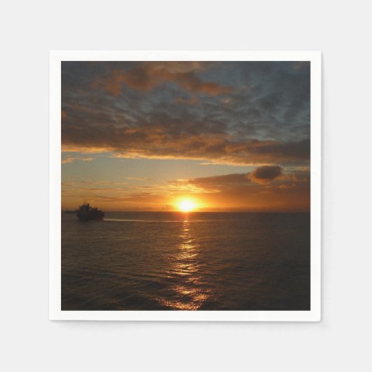 Sunset at Zee II Tropical Seascape Servetten (Voorkant)