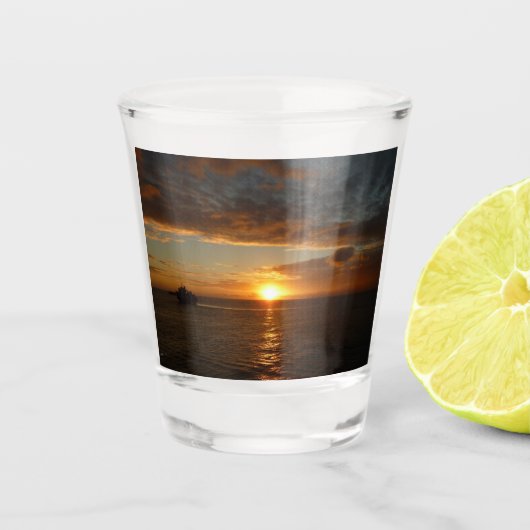 Sunset at Zee II Tropical Seascape Shot Glas (Voorkant)