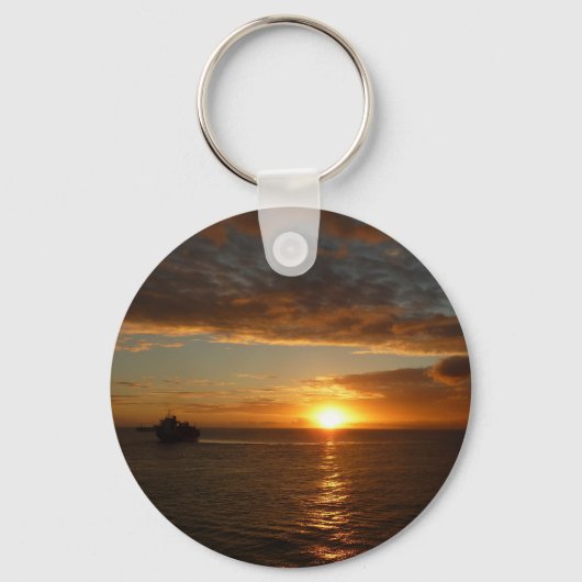 Sunset at Zee II Tropical Seascape Sleutelhanger (Voorkant)