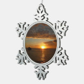 Sunset at Zee II Tropical Seascape Tin Sneeuwvlok Ornament (Rechts)