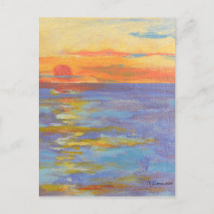 Sunset at Zee Post Cards, Ocean Sundown, Fine Art Briefkaart
