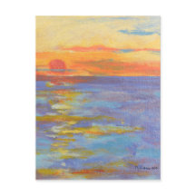 Sunset at Zee Post Cards, Ocean Sundown, Fine Art