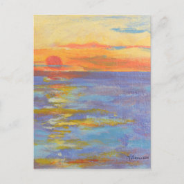 Sunset at Zee Post Cards, Ocean Sundown, Fine Art Briefkaart